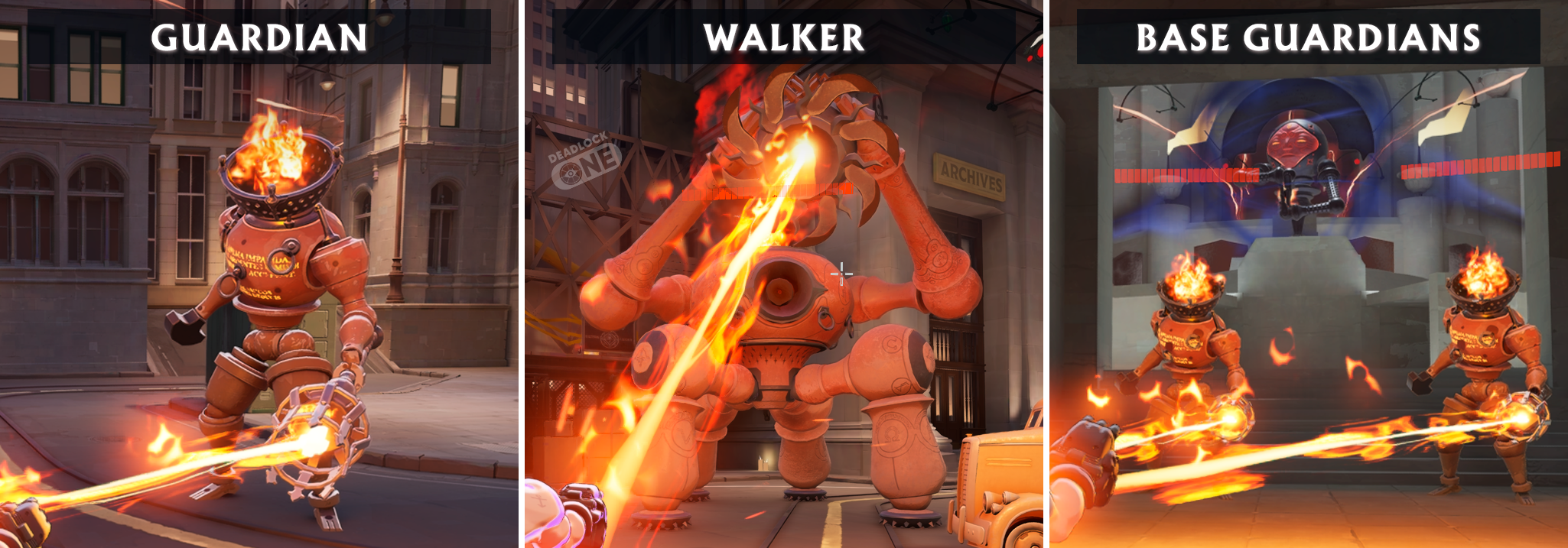 Страж (Guardian), Шагоход (Walker), Охранники базы (Base Guardians) в Deadlock