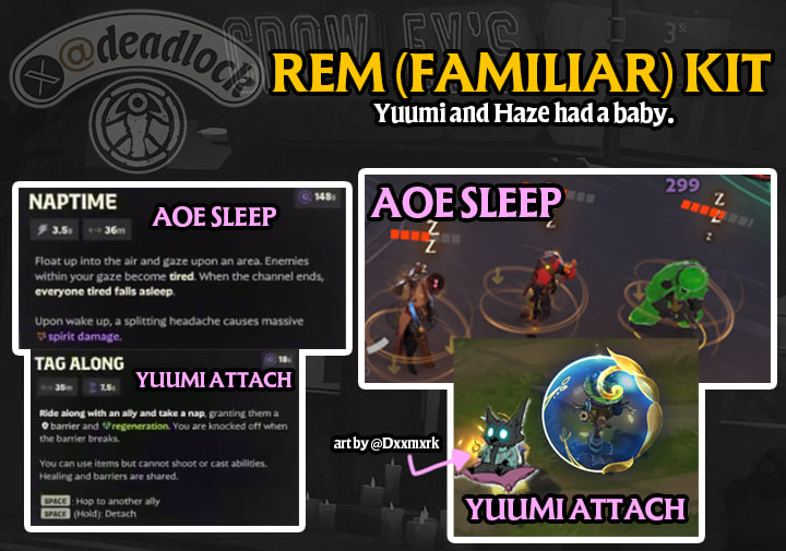 Слив нового героя Deadlock: Разбор механик Naptime и Tag Along у персонажа Rem (более известного как Familiar)